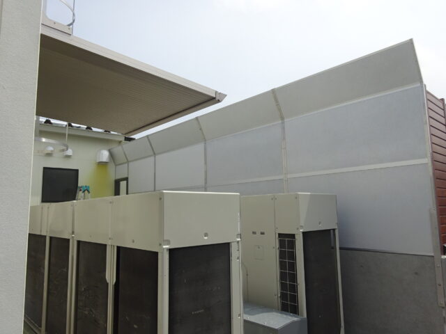 大型室外機音の騒音対策＠千葉～低周波騒音を防音壁で約10㏈低減