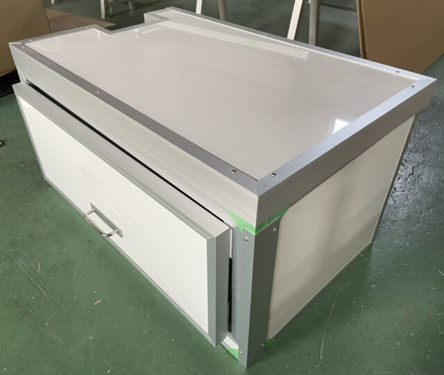 鋼材加工機の騒音対策＠静岡県～「一人静 タイプA」で製作した5面体防音カバーにて約20dbの低減に成功