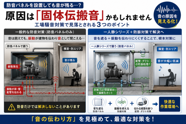 工場騒音対策で見落とされる「固体伝搬音」に関する3つのポイント～防音パネルを設置しても音が残る理由とは～