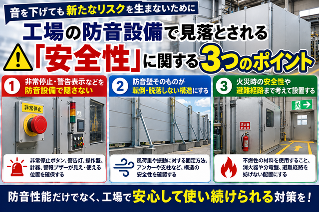 工場の防音設備で見落とされる「安全性」に関する3つのポイント～音を下げても新たなリスクを生まないために～
